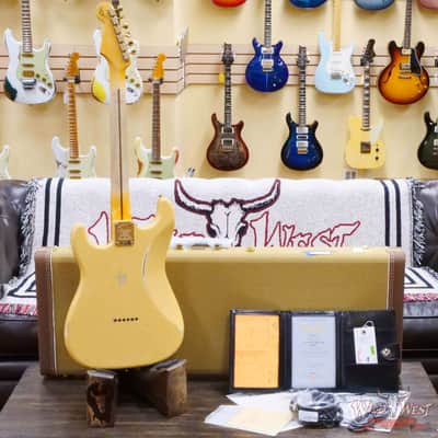 Fender Custom Shop Limited Edition 70th Anniversary 1954 Stratocaster Hardtail Relic Nocaster Blonde with Black Pickguard & Gold Hardware 6.90 LBS image 10