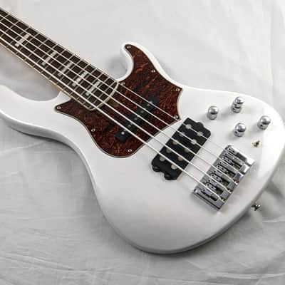CORT GB75 Jazz / MM 5-String Bass w/Gig Bag - White Blonde Ash, 34