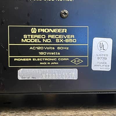 Pioneer Vintage SX-850 Stereo Receiver image 8