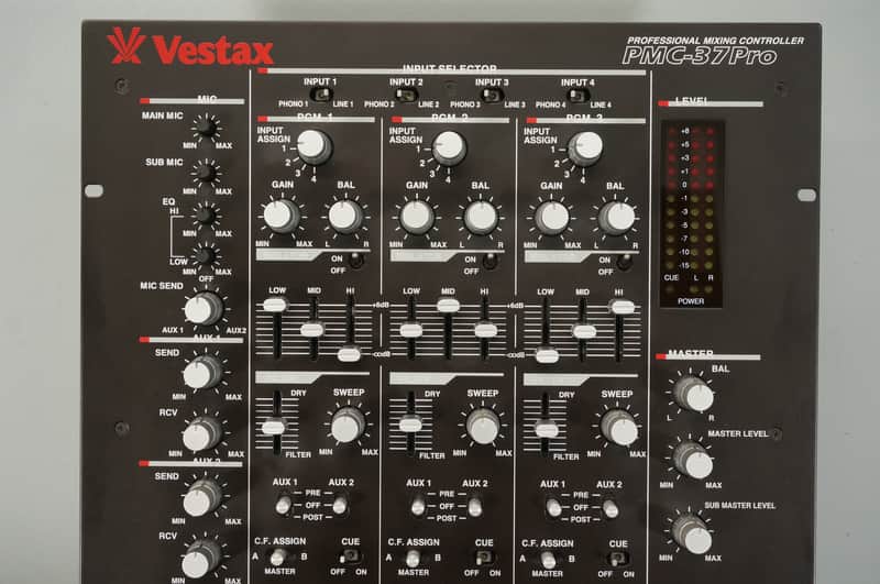 Vestax PMC-37PRO Professional 3 Channel Scratch Dance Dj Mixer W
