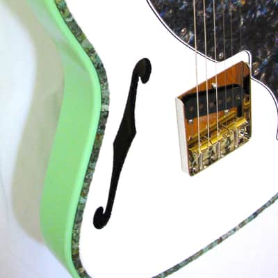Custom Designed & Crafted - Surf Green Tele Thinline style/African Turquoise Stones - RSG Serial #058 2024 image 10