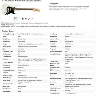Fender American Performer Stratocaster Guitar with Rexylab Ultimate Strat upgrades/mods + Case 2023 - Arctic White / Rosewood fingerboard image 24