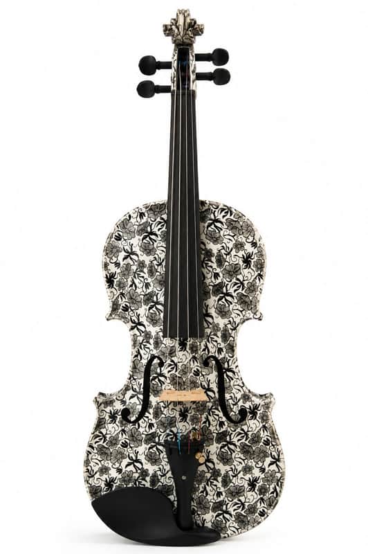 Geneva GV-1309-2 Dark Meadow Visual Art Design Solid Spruce Top Maple Neck 3/4 Size Violin w/Case, Bow & Rosin Bild 1