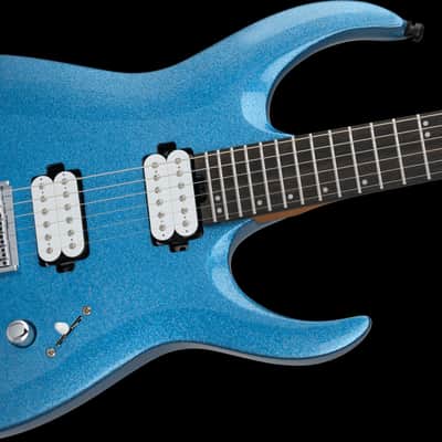 Jackson Pro Series Signature Misha Mansoor Juggernaut HT6, Ebony Fingerboard - Blue Sparkle with Gig Bag image 4