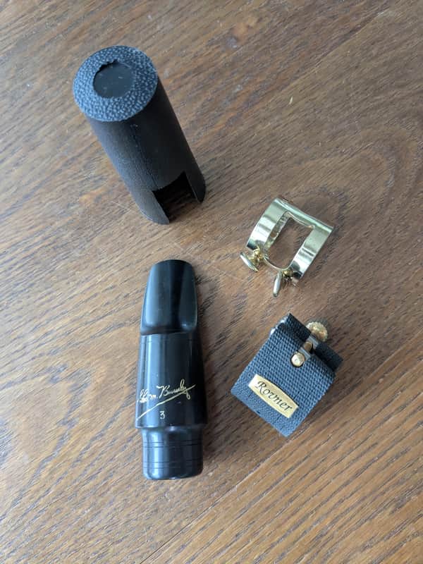 Geo M Bundy alto sax mouthpiece 3 w/ Rovner ligature image 1
