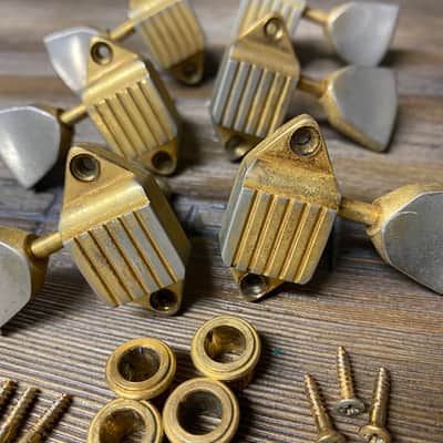 Kluson Waffle back Gibson tuners 1960s Gold aged image 3