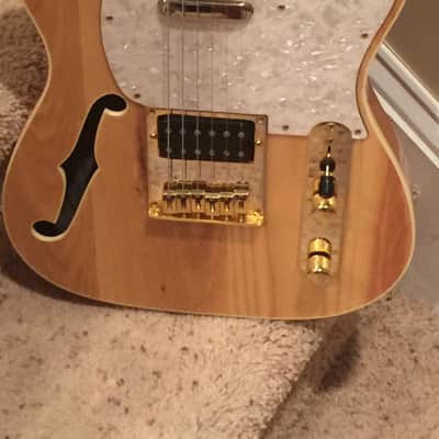 Samick Artist Series Thinline Hollow Telecaster copy TO-0345 1980's Natural Ash with Maple Neck and image 2