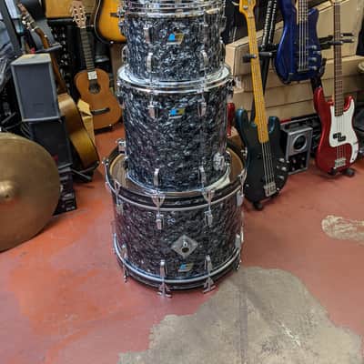 Classic 1970s Ludwig Rewrapped Black Diamond Pearl Drum Set - Super Clean! - Sounds Great! image 1