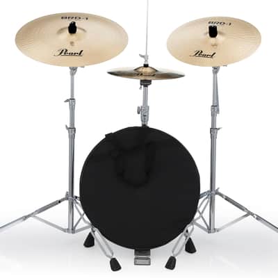 Pearl BRD-1 Cymbal Pack 14" Hi-Hats 16" Crash 20" Ride w/ Gig Bag – Brand New image 5