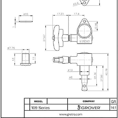 Genuine Grover 109C Super Rotomatic 3x3 tuners, Chrome image 3
