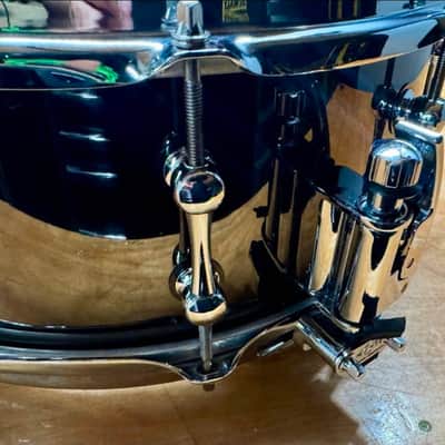 Ahead 14" x 6" Snare Drum Black Nickel over Brass w/ Dunnett R4 Throw-off image 2
