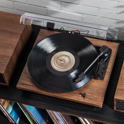 Crosley CR7502A-WA Riff 3-Speed Record Player With Speakers - Walnut-NEW image 5