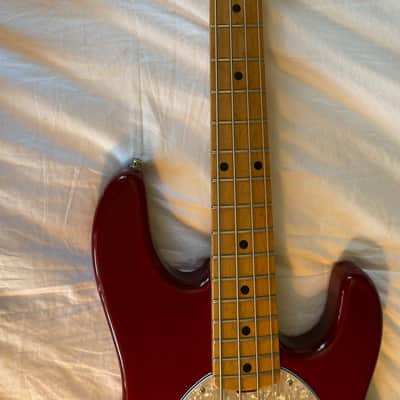 1988 Erine Ball Music Man Stingray Bass 1988 - Translucent Red - 4-Bolt, 2-Band EQ (with Extras!) image 12