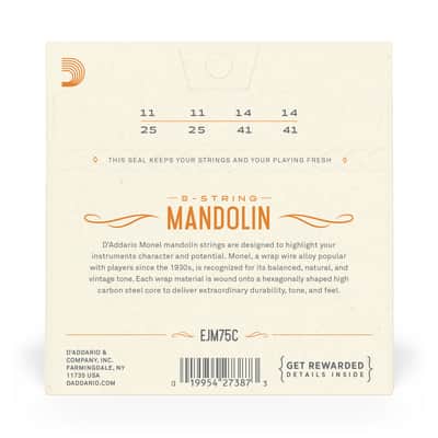 D'addario EJM75C Mandolin Monel Medium Plus image 2