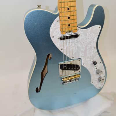 2017 Fender American Elite Telecaster Thinline Electric Guitar, Maple Fingerboard, Mystic Blue Ice w/ Case image 3