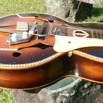 Ultra Rare 1950s Harmony No.1007 Archtop "Made in Occupied Japan" by Kasuga with Vintage Guyatone Pickup image 16