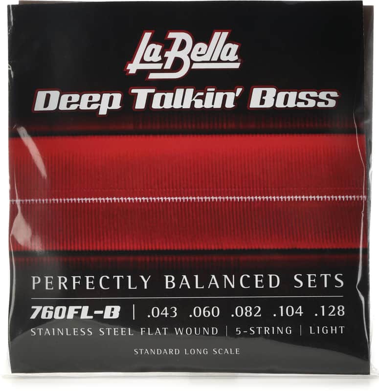 La Bella 760FL-B Deep Talkin' Bass Flatwound Bass Guitar Strings - .043-.128 Light 5-string image 1