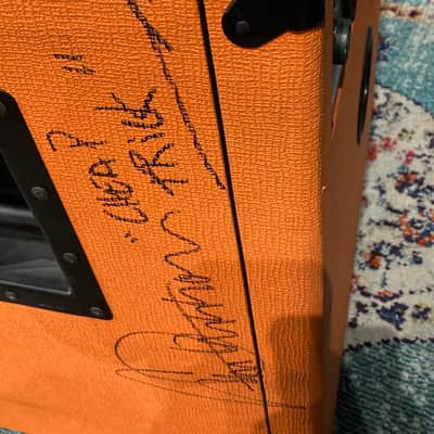 Tom Petersson's Cheap Trick, Orange - OBC410 4x10" 600-watt Bass Cabinet with Horn 8-ohm SIGNED!, AUTHENTICATED!  (TP #7) image 3