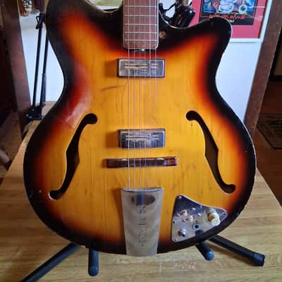 ~VINTAGE 1967 Kent Americana Sunburst Electric Hollowbody Guitar~ image 3