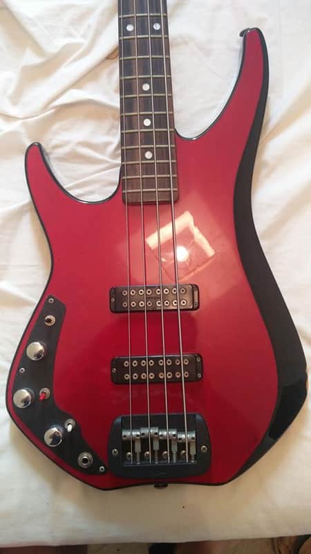 Rare Lefty G&L Interceptor Bass 1985 Two Tone Red/Black image 1