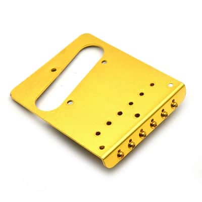 Gold Engraved Guitar Vintage Tele Style Bridge with Control Plate Panel image 3