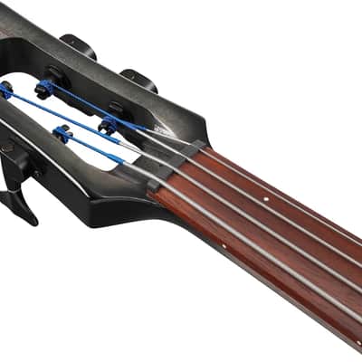 Ibanez UB804 Upright Fretless 4-String Bass Guitar, Jatoba Fingerboard, Black Ice Burst image 4