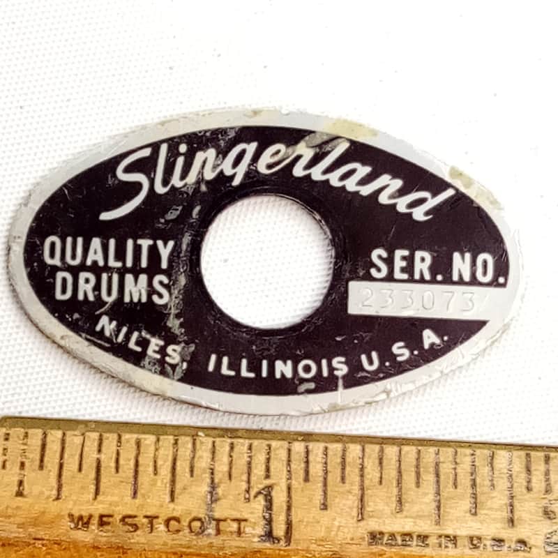Slingerland Niles Black/Silver '74 #233073 Badge Snare/Bass/Tom Drum Vintage USA image 1