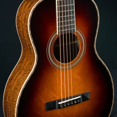 Huss and Dalton 0-SP Parlor 12-Fret Figured Black Walnut and and Bearclaw Sitka Spruce Sunburst Custom NEW image 6