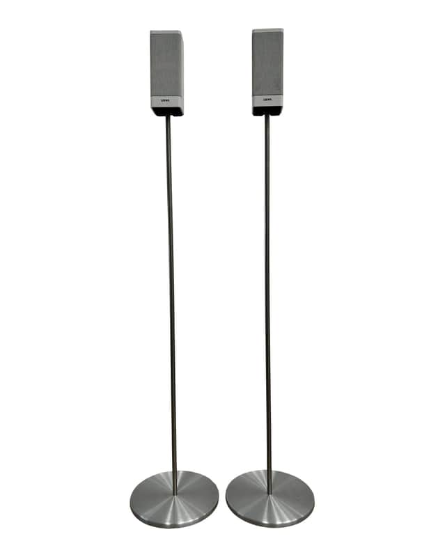 Loewe S1 Satellite Speakers - Pair - White - Excellent w/ stands image 1