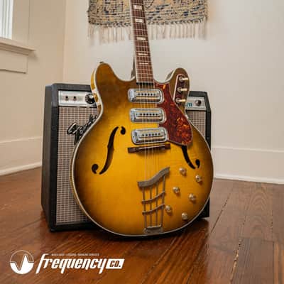Harmony H-75 Hollowbody Electric Guitar in Vintage Burst - 1963 image 12
