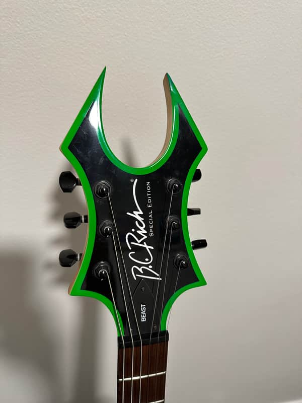 B.C. Rich Beast 2004 - Special Edition Black w Green Bevel | Reverb