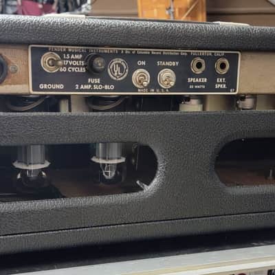 Fender Bassman 2-Channel 50-Watt Guitar Amp Head 1965 - Black Panel image 2