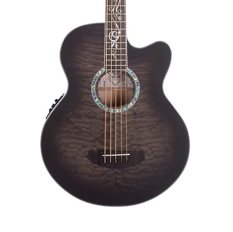 Michael Kelly Dragonfly 5 Acoustic-Electric Bass Guitar, 5-String, Pau Ferro Fingerboard, Smoke Burs image 1