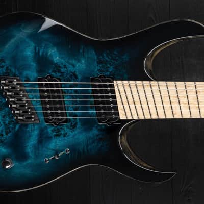 Mayones Duvell 7 Elite VF Custom Eye Poplar - Trans Teal Burst Gloss image 6