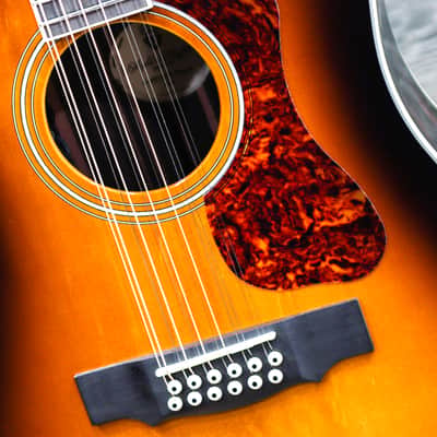 Guild D-2612CE Deluxe Antique Burst Dreadnought 12-String Acoustic Electric Guitar image 9