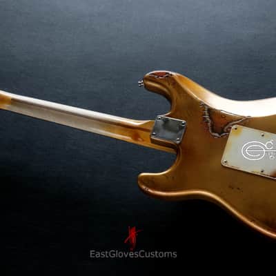 Fender Stratocaster 60th Anniversary Rusty Gold Heavy Aged Relic by East Gloves Customs image 12