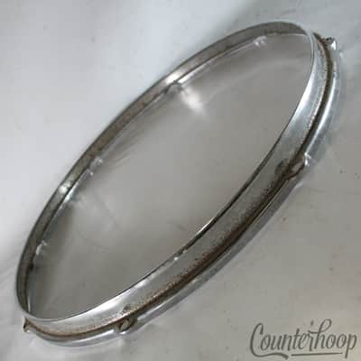 *Slingerland 16" Floor Tom Drum Batter Rim/Hoop Stick-Saver 8-Lug Chrome Vintage image 1