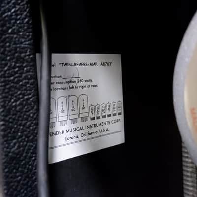 Fender '65 Twin Reverb Reissue 85-Watt 2x12" Guitar Combo 2008 - Black AC072543 with Footswitch image 21