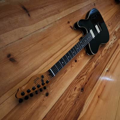 Carparelli T-Style HH Electric Guitar – Phoenix Humbuckers, Roasted Maple Neck, Push/Push Coil Split, 2026 - Gloss Black with Cream Binding image 10