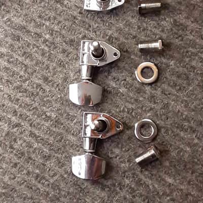 Ping Guitar Tuners (partial set: 2 bass side, 1 treble side) 1980's-1990's - Chrome image 4