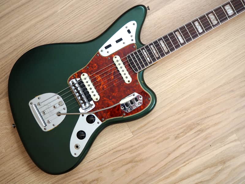 1966 Fender Jaguar Vintage Offset Electric Guitar Sherwood Green w/ohc image 1