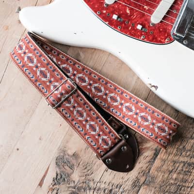 Vintage Red 60s/70s Hippie Guitar Strap / Handmade in the UK / Case Candy image 1