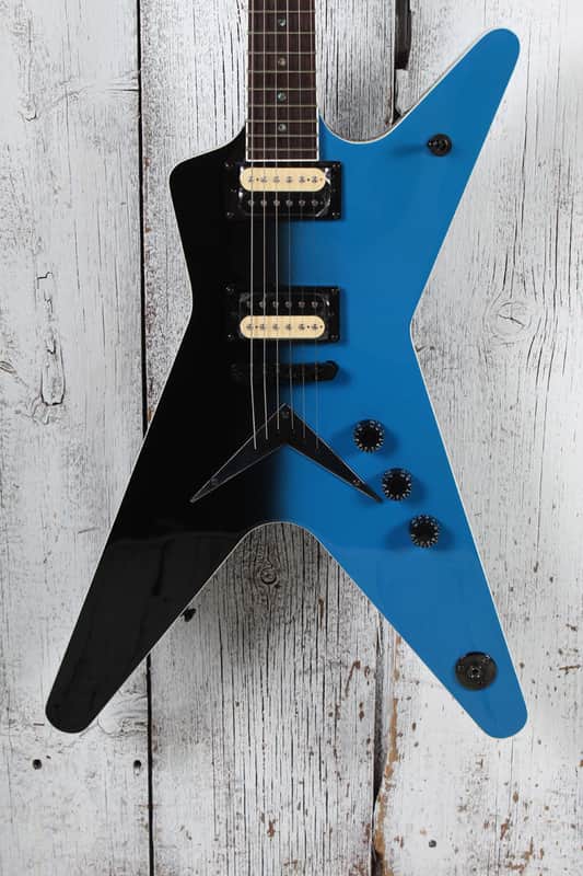 Dean ML 79 Solid Body Electric Guitar Black To Blue Fade Finish image 1