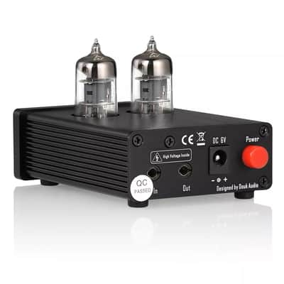 Mini Vacuum Tube Preamp HiFi Stereo Audio Pre-Amplifier with Treble & Bass Control – Black & Gold, 6J1 Tubes image 2
