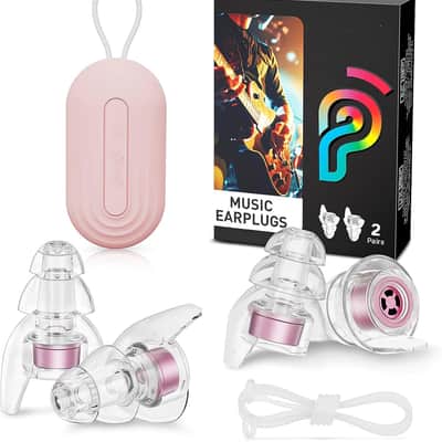 Concert Ear Plugs, 2Pairs Reusable high Fidelity Musician Ear Plugs for Concerts Loud Music-Noise Reduction Ear Protection earplugs for Rave,Festival,Music,Tinnitus Relief image 1