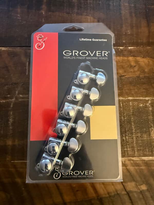 Grover 505C6 Mini Rotomatic Roto-Grip Locking Tuning Heads (6-In-Line) Chrome image 1