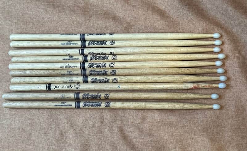 Pro-Mark 5 Pairs Millennium II 727 New Generation White Oak Nylon Tip Sticks image 1