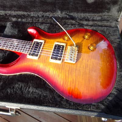 1999 PRS Custom 24 Artist model - Dark Cherry Sunburst highly flamed curly maple image 13