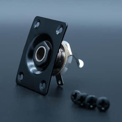 Metal 1/4 Output Jack Plate Input Jack Socket for Tele SG Style Electric Guitar Parts Replacement (Black) image 4