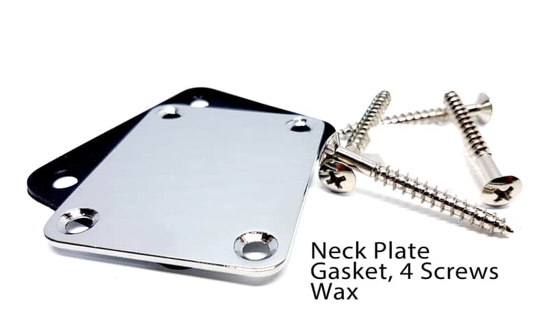 Brio Neck Plate, Neck Screws, Gasket and Wax Chrome image 1